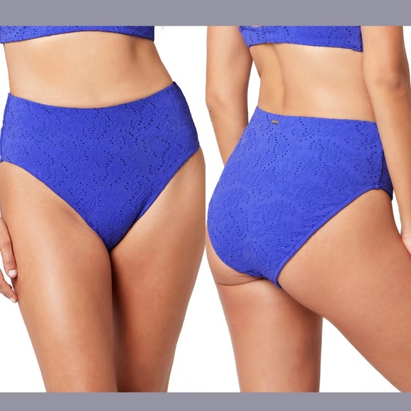 NEW Sea‎ Level [ 4 US ] Textured High Waist Swim Bottoms In Azure Blue